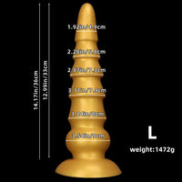 7.87in 11.41in 14.17in Golden Silicone Soft Anal Plug Dildo For Intimacy