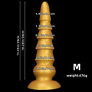 7.87in 11.41in 14.17in Golden Silicone Soft Anal Plug Dildo For Intimacy