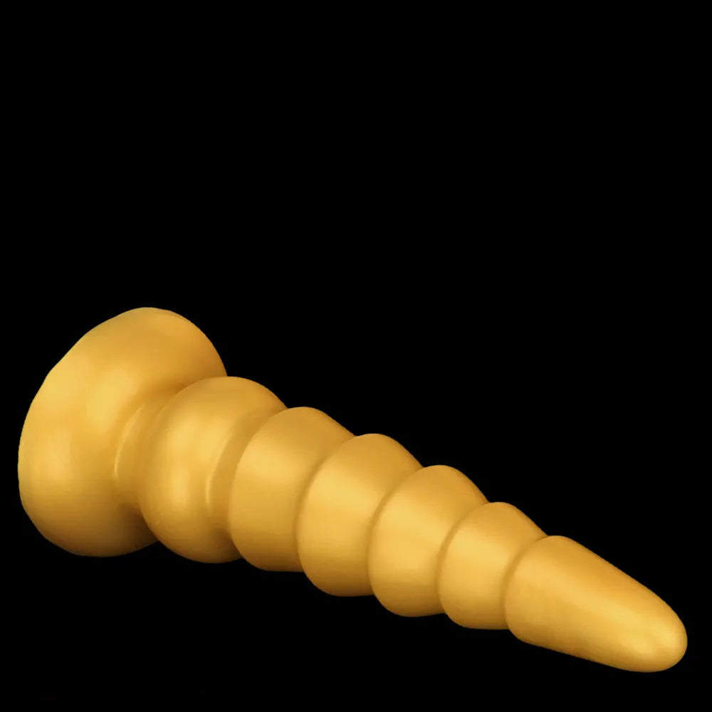 7.87in 11.41in 14.17in Golden Silicone Soft Anal Plug Dildo For Intimacy