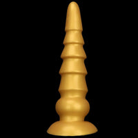 7.87in 11.41in 14.17in Golden Silicone Soft Anal Plug Dildo For Intimacy