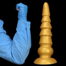 7.87in 11.41in 14.17in Golden Silicone Soft Anal Plug Dildo For Intimacy