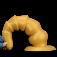 7.87in 11.41in 14.17in Golden Silicone Soft Anal Plug Dildo For Intimacy