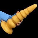 7.87in 11.41in 14.17in Golden Silicone Soft Anal Plug Dildo For Intimacy