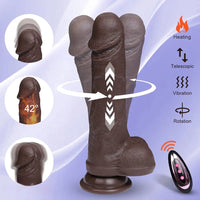 7.87in 3in1 Functional Thrusting Heating Rotation Dildo Flirting Cock Sex Toy