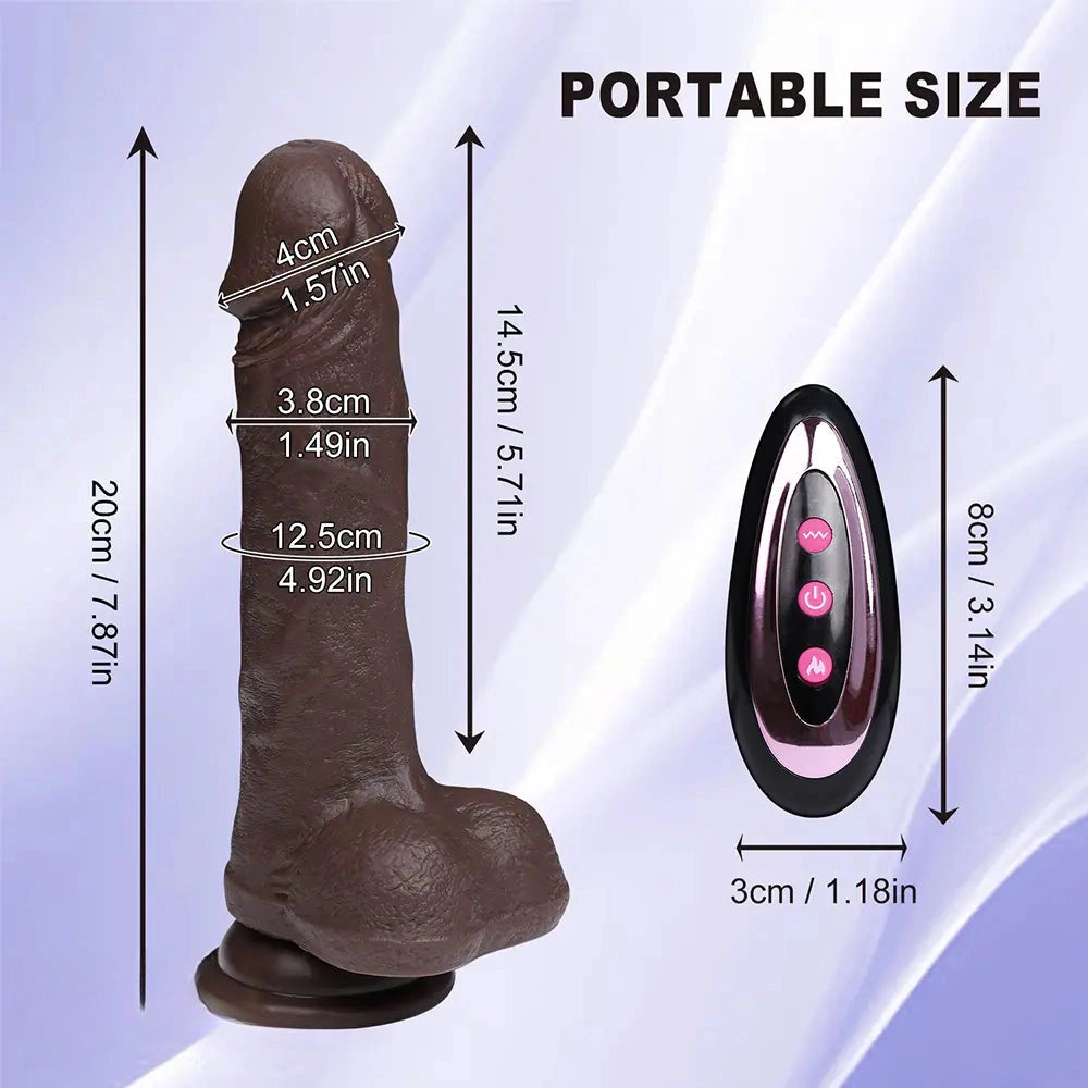 7.87in 3in1 Functional Thrusting Heating Rotation Dildo Flirting Cock Sex Toy