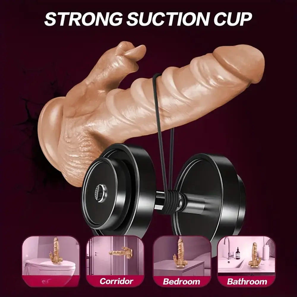 7.87in 4in1 Auto Heating Thrusting Rotation Vibrating TPE Real Dildo