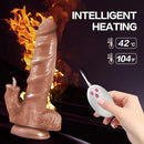 7.87in 4in1 Auto Heating Thrusting Rotation Vibrating TPE Real Dildo