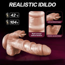 7.87in 4in1 Auto Heating Thrusting Rotation Vibrating TPE Real Dildo