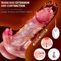 7.87in 4in1 Real Thrusting Intense Vibrating Heating Auto Licking Dildo