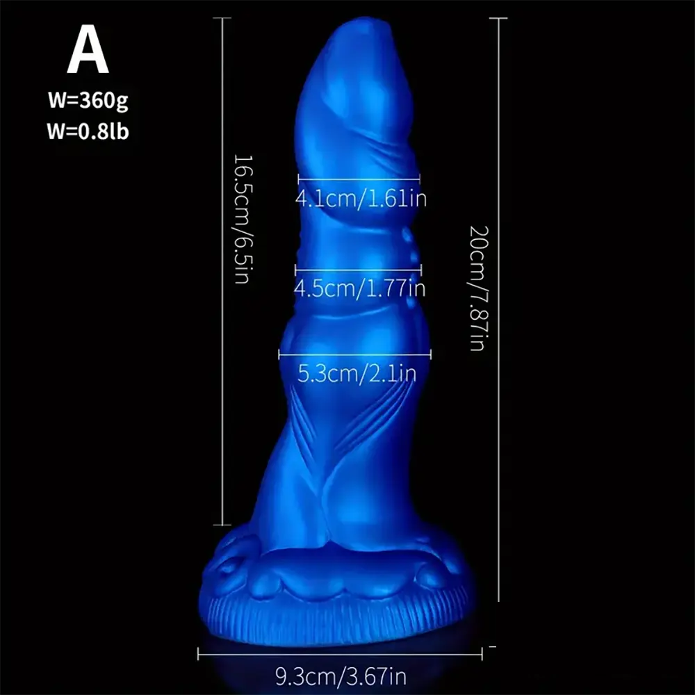 7.87in 8.1in 9.25in Silicone Realistic Monster Soft Bendable Dildo