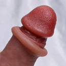 7.87in 8.27in Realistic Liquid Silicone Dual Density Uncut Sliding Skin Dildo