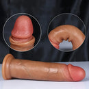 7.87in 8.27in Realistic Liquid Silicone Dual Density Uncut Sliding Skin Dildo