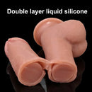 7.87in 8.27in Realistic Liquid Silicone Dual Density Uncut Sliding Skin Dildo