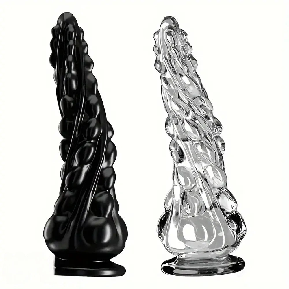 7.87in 8.55in Spiked Clear Black Big Dildo For Women Men Adult Sex Toy