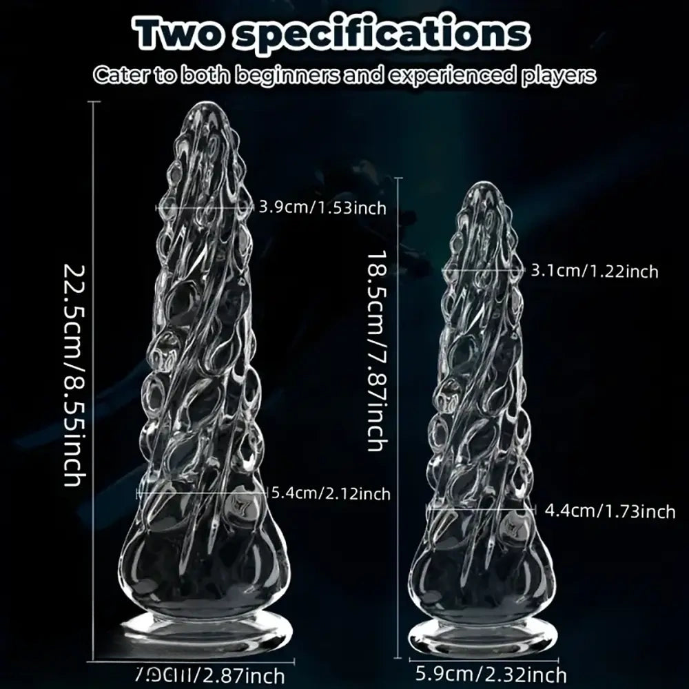 7.87in 8.55in Spiked Clear Black Big Dildo For Women Men Adult Sex Toy