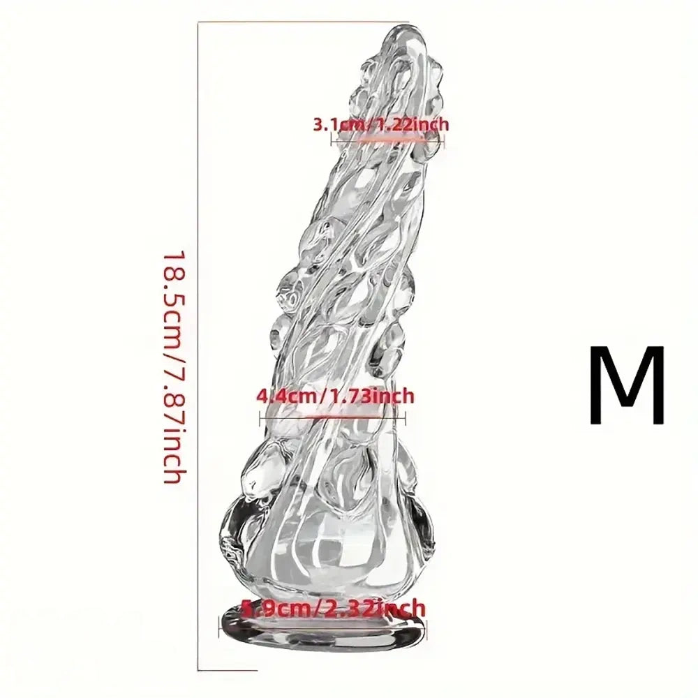 7.87in 8.55in Spiked Clear Black Big Dildo For Women Men Adult Sex Toy