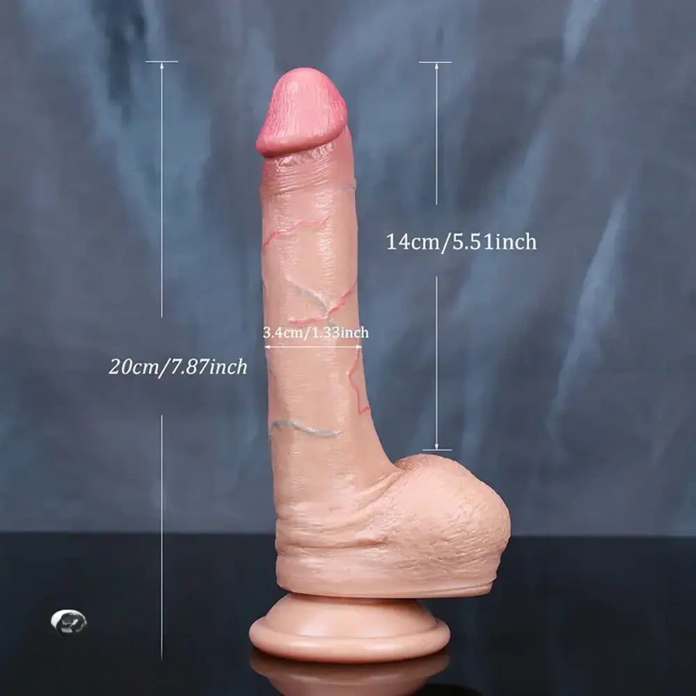 7.87in 8.85in Realistic Dildo Soft Silicone Suction Cup Female Dildo