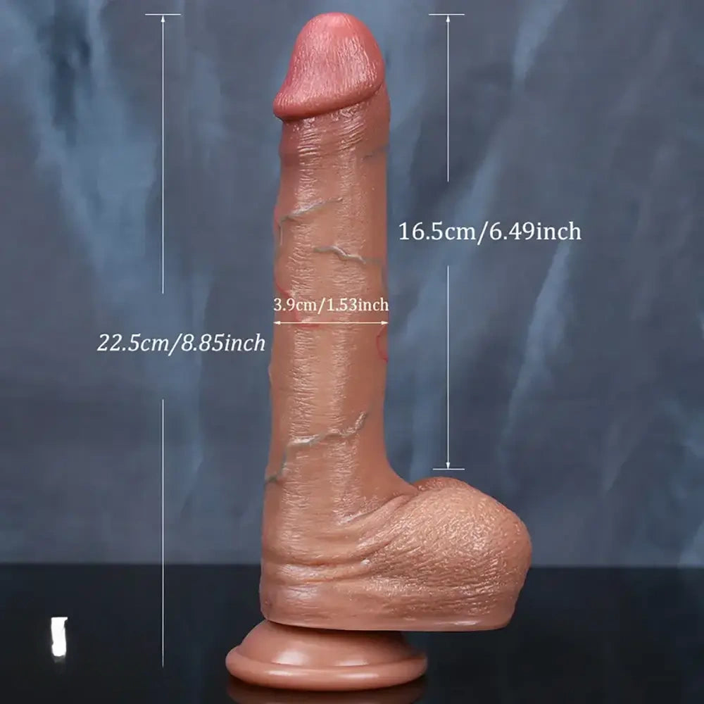 7.87in 8.85in Realistic Silicone Soft Penis Veins Dildo For Hands-free