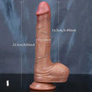 7.87in 8.85in Realistic Silicone Soft Penis Veins Dildo For Hands-free