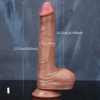 7.87in 8.85in Realistic Silicone Soft Penis Veins Dildo For Hands-free