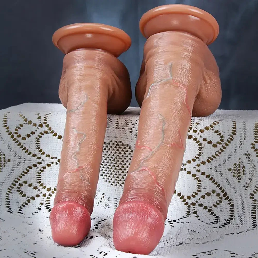 7.87in 8.85in Realistic Silicone Soft Penis Veins Dildo For Hands-free