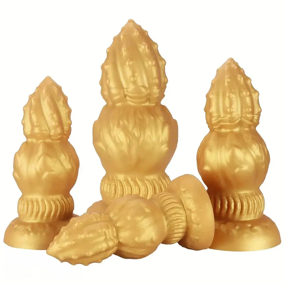 7.87in 9.05in 10.23in 11.41in Golden Gourd Sharp Pointed Large Thick Dildo