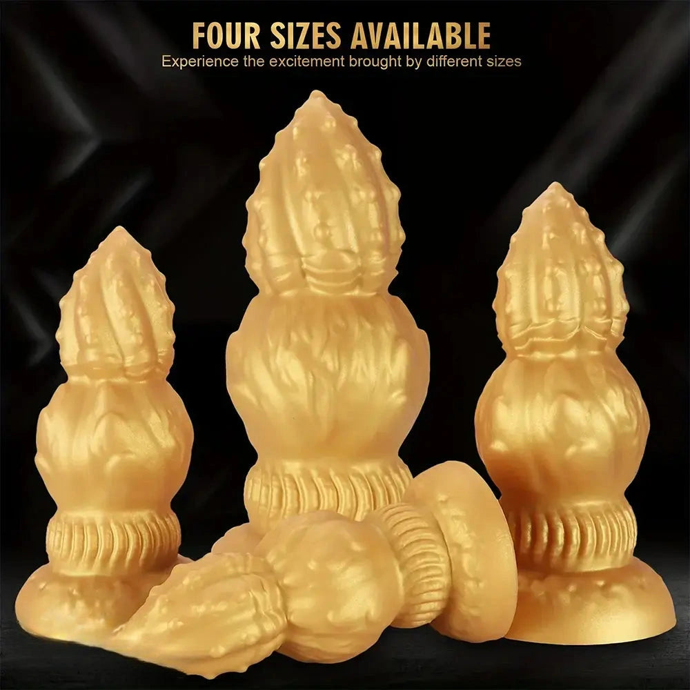 7.87in 9.05in 10.23in 11.41in Golden Gourd Sharp Pointed Large Thick Dildo