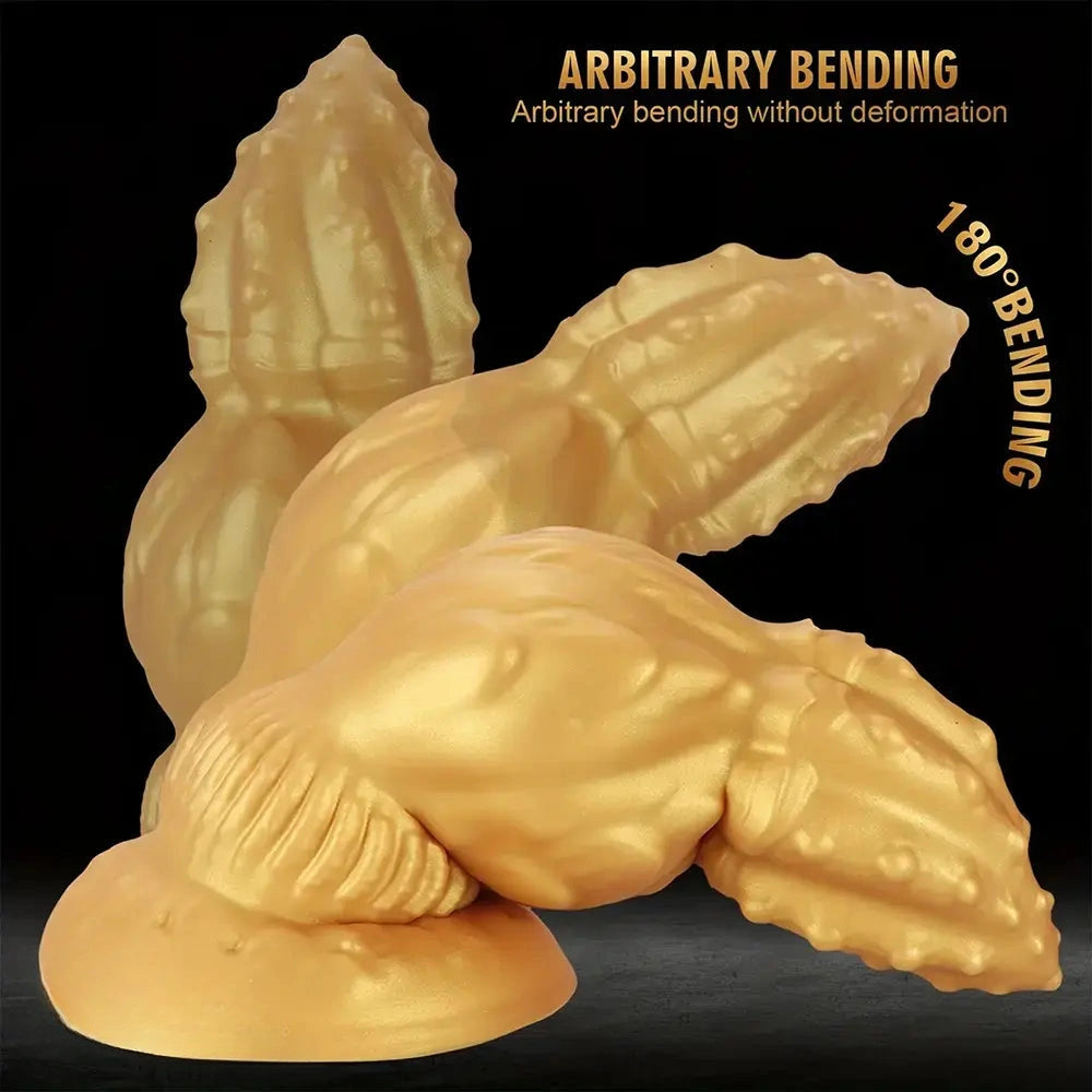 7.87in 9.05in 10.23in 11.41in Golden Gourd Sharp Pointed Large Thick Dildo