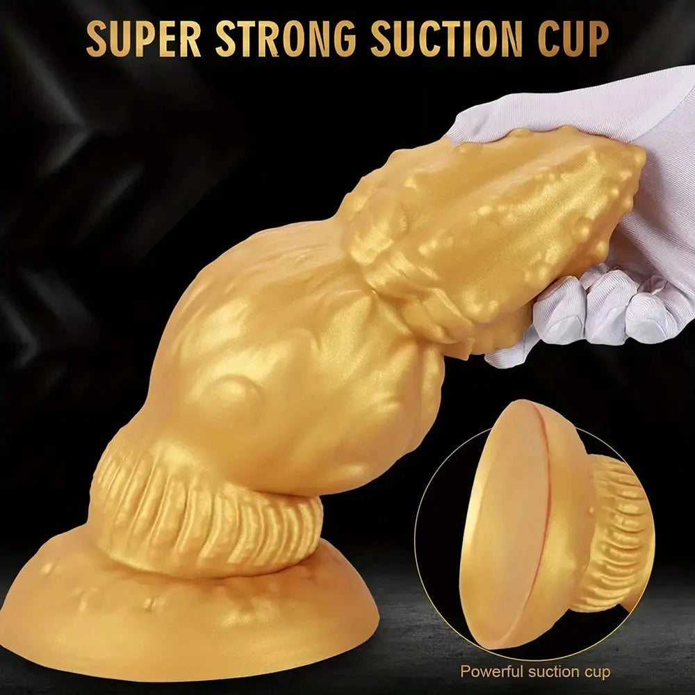 7.87in 9.05in 10.23in 11.41in Golden Gourd Sharp Pointed Large Thick Dildo