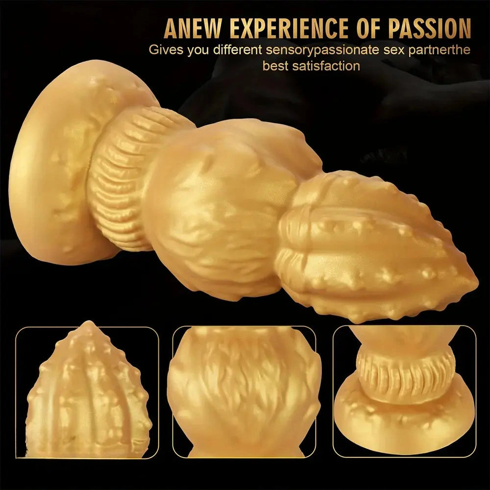 7.87in 9.05in 10.23in 11.41in Golden Gourd Sharp Pointed Large Thick Dildo