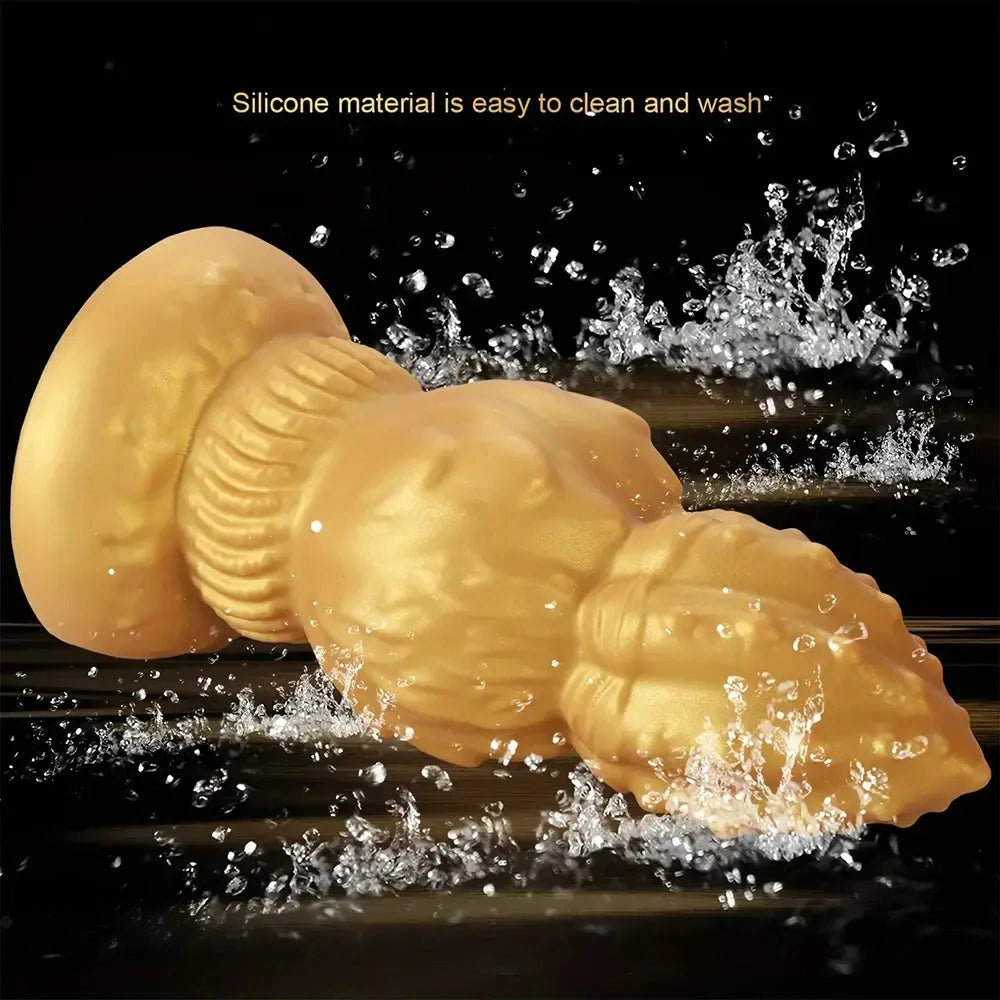 7.87in 9.05in 10.23in 11.41in Golden Gourd Sharp Pointed Large Thick Dildo