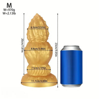 7.87in 9.05in 10.23in 11.41in Golden Gourd Sharp Pointed Large Thick Dildo