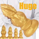7.87in 9.05in 10.23in 11.41in Golden Gourd Sharp Pointed Large Thick Dildo
