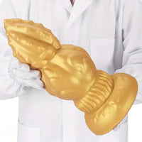 7.87in 9.05in 10.23in 11.41in Golden Gourd Sharp Pointed Large Thick Dildo