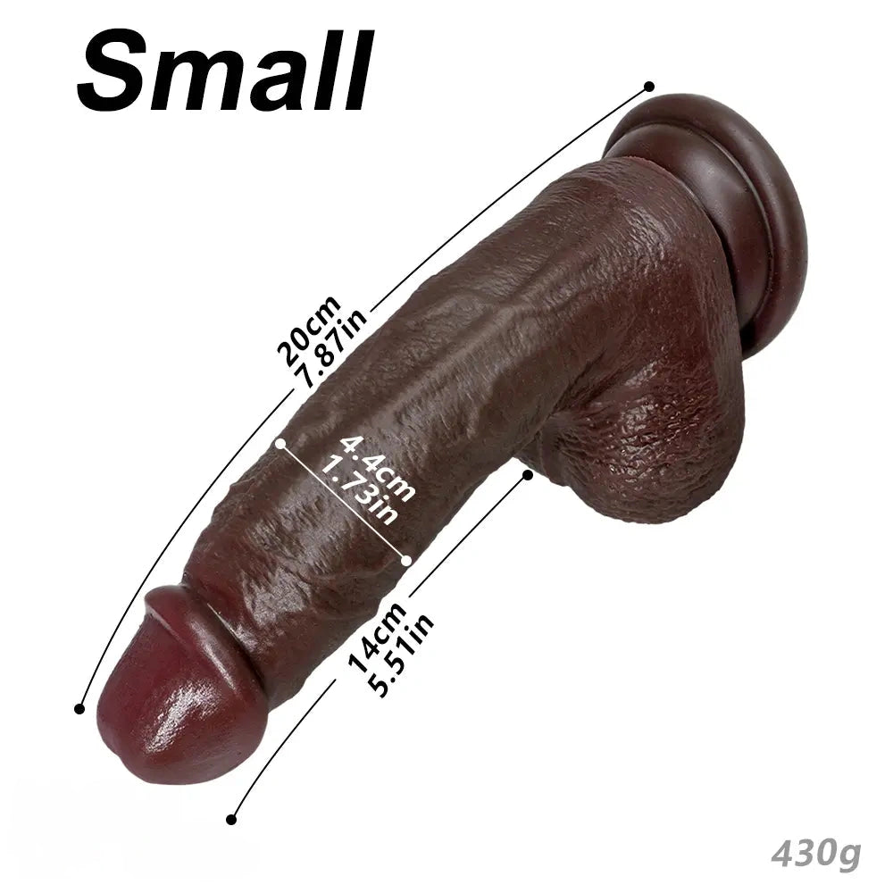 7.87in 9.05in 10.82in Strap on Realistic Soft Dildo With Exposed Glans