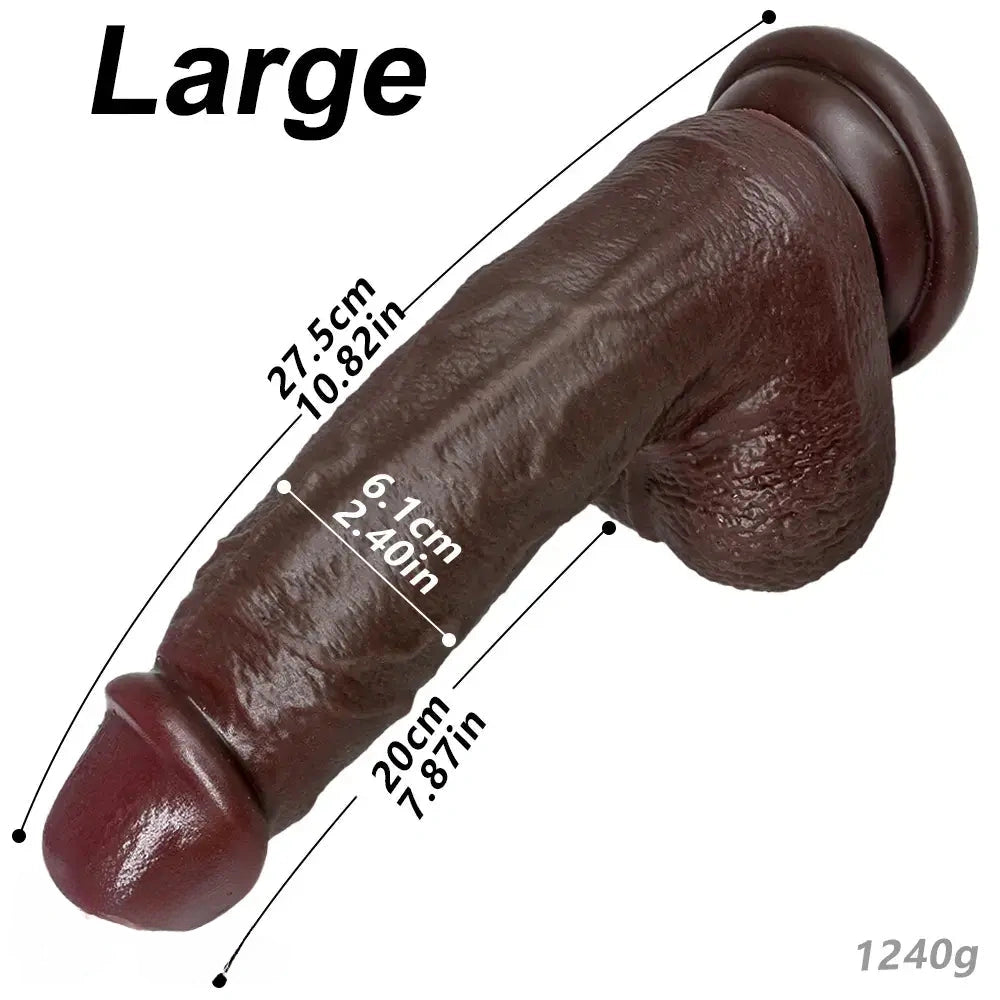7.87in 9.05in 10.82in Strap on Realistic Soft Dildo With Exposed Glans