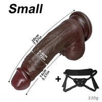 7.87in 9.05in 10.82in Strap on Realistic Soft Dildo With Exposed Glans