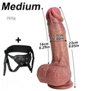 7.87in 9.05in 10.82in Strap on Silicone Real Dildo For Vaginal Anal Play