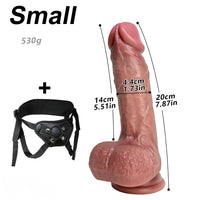 7.87in 9.05in 10.82in Strap on Silicone Real Dildo For Vaginal Anal Play