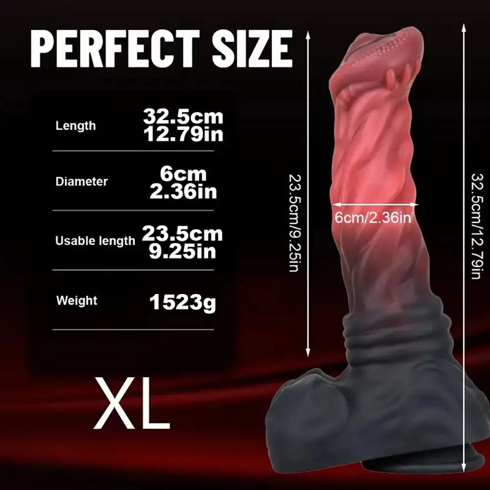 7.87in 9.06in 10.63in 12.79in Horse Cock Big Dildo Reusable Animal Toy