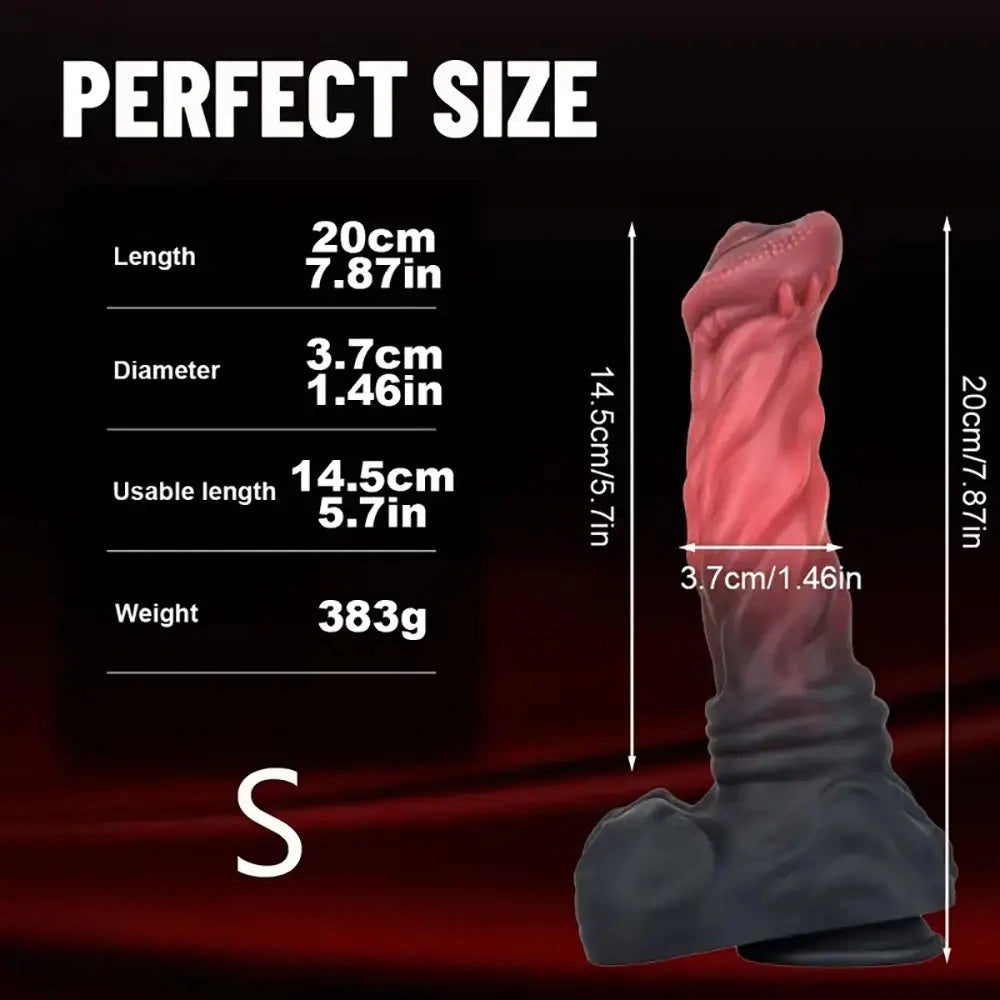 7.87in 9.06in 10.63in 12.79in Horse Cock Big Dildo Reusable Animal Toy