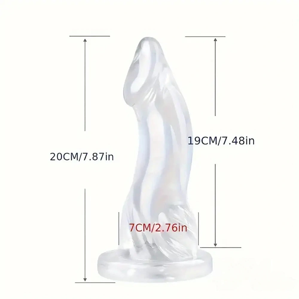7.87in 9.06in 9.84in Animal Dolphin Clear Jelly Real Cock Fantasy Dildo
