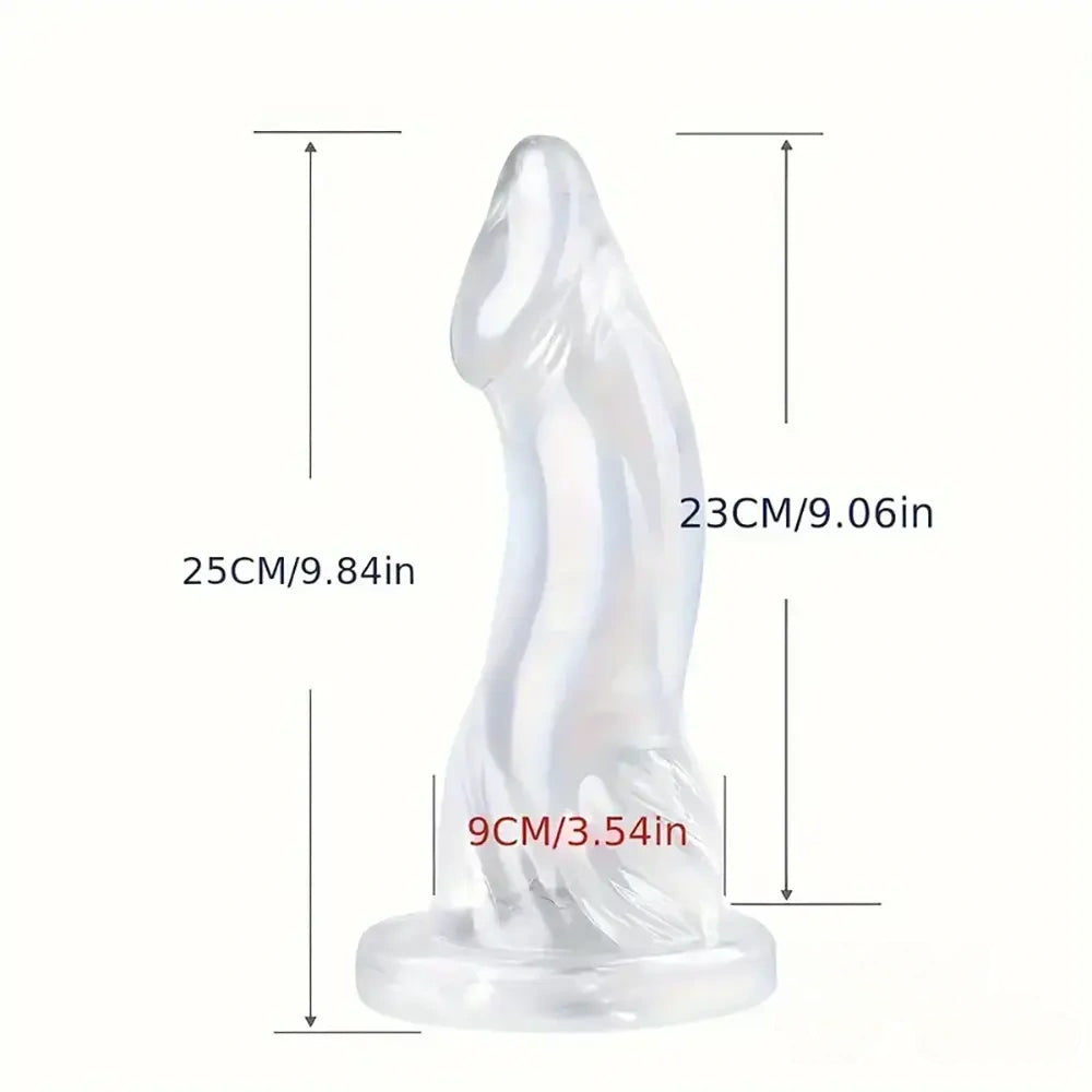 7.87in 9.06in 9.84in Animal Dolphin Clear Jelly Real Cock Fantasy Dildo