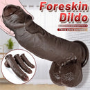 7.87in 9.25in 10.62in Uncut Foreskin Strap on Dildo Masturbation Device