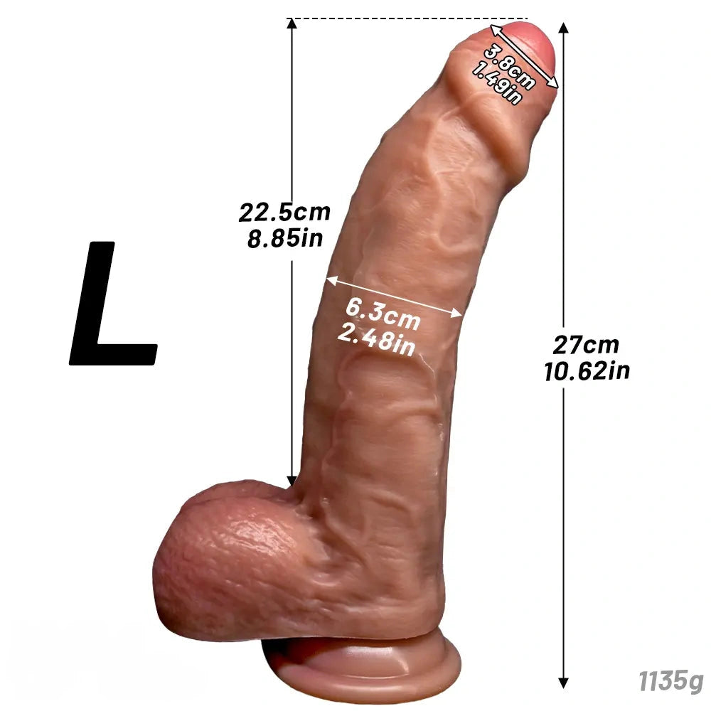 7.87in 9.25in 10.62in Uncut Realistic Strap on Soft Dildo For Vaginal Play