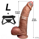 7.87in 9.25in 10.62in Uncut Realistic Strap on Soft Dildo For Vaginal Play