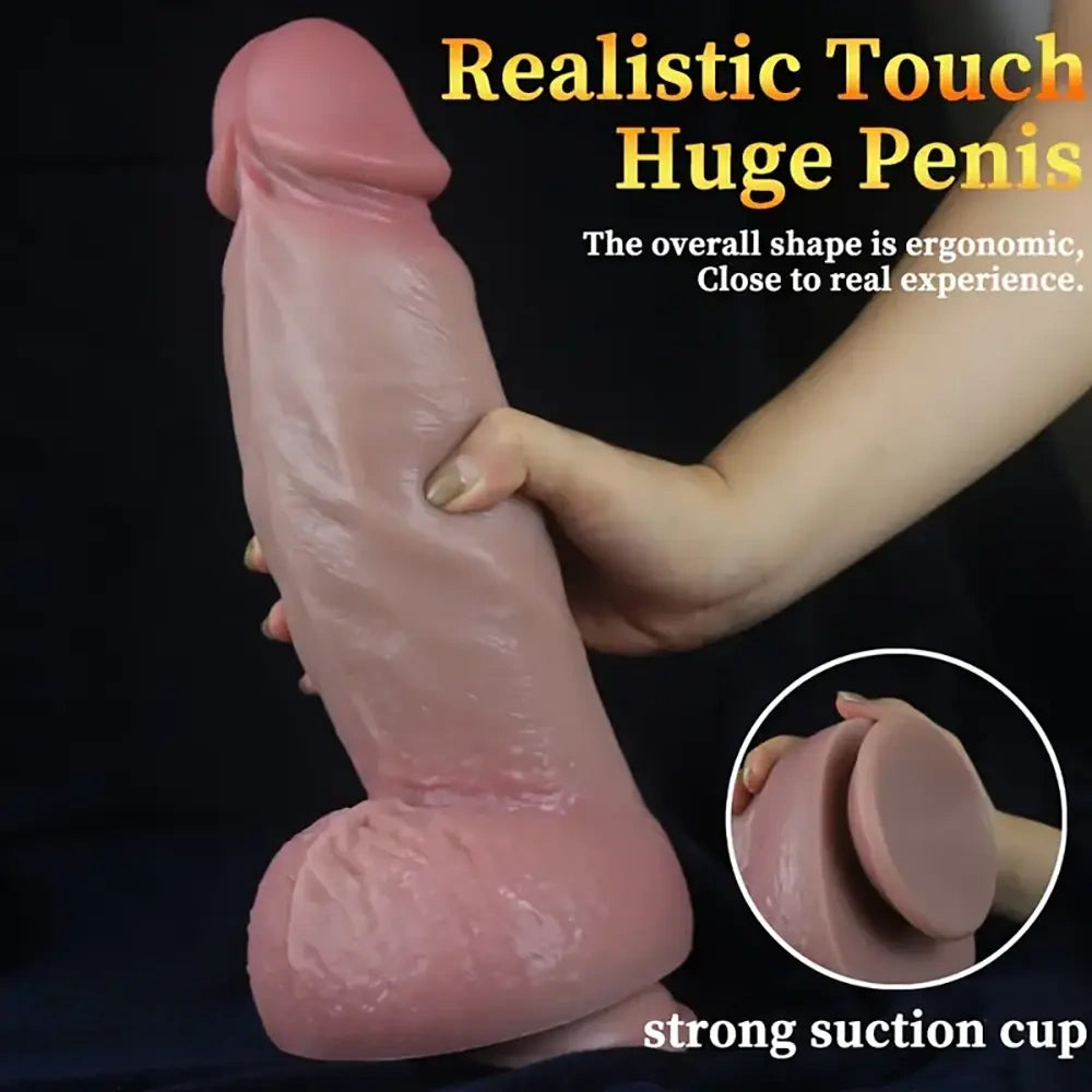 7.87in 9.25in 11.42in Large Realistic Skin Penis Dildo Adult Toy