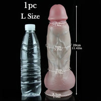 7.87in 9.25in 11.42in Large Realistic Skin Penis Dildo Adult Toy