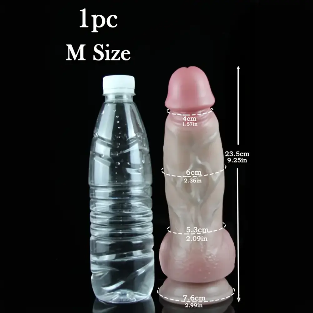 7.87in 9.25in 11.42in Large Realistic Skin Penis Dildo Adult Toy