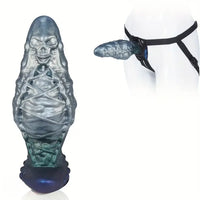 7.87in 9.25in Wearable Large Skull Anal Dildo Soft Silicone Anal Stretcher